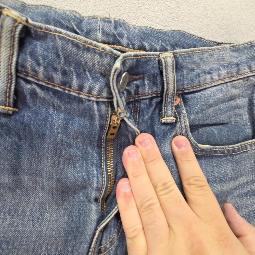 Levis‎ 512 Jeans Mens Selvedge Med Wash Blue Slim Tapered Whiskers Fits 30x28